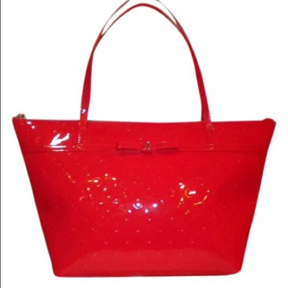 Kate Spade NWT Red Patent Camellia Tote Bag